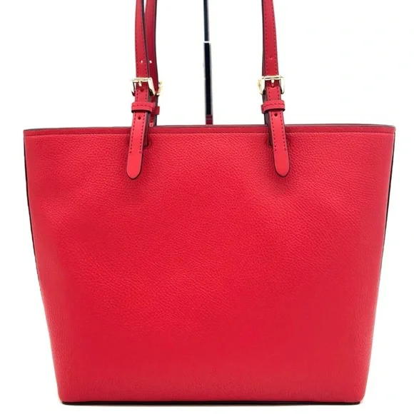 Michael Kors Jet Set Medium Pocket Tote Bag Red/Gold (NWT) - Picture 5 of 10